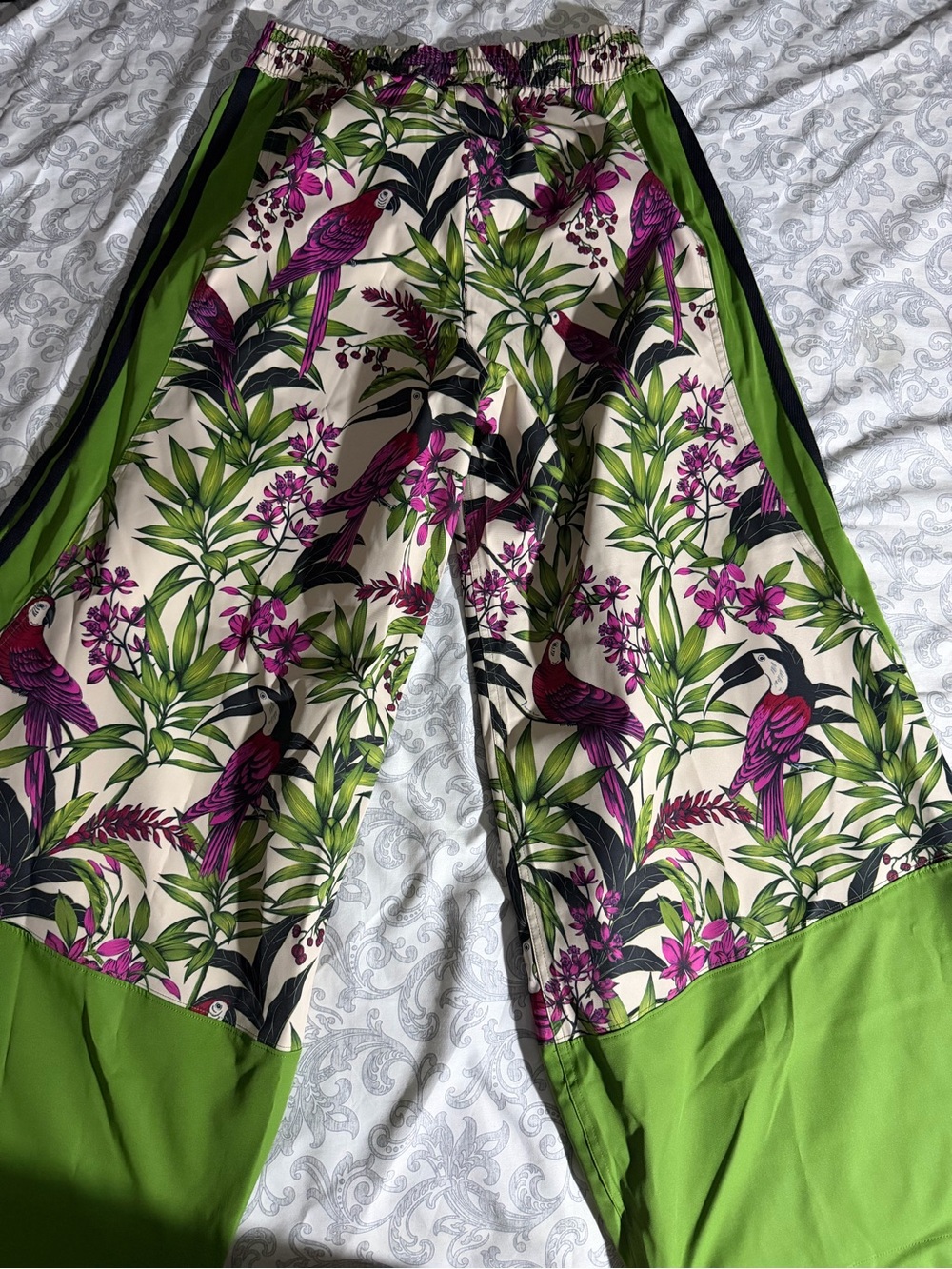adidas x FARM Rio Premium Wide Leg Pants Tropical Print Size S